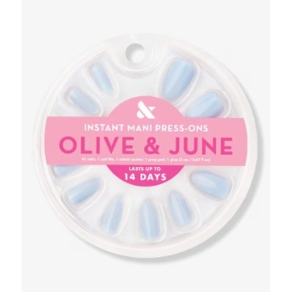 Olive & June Instant Mani Press-On Nails BP Light Blue Almond Medium 42 Count